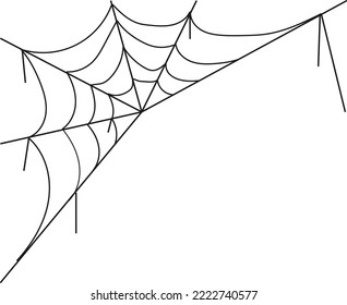 Cobweb, realistic web woven by a spider on a white background. Vector, cartoon illustration. Vector.