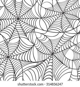 Cobweb seamless pattern. Halloween Holiday Background.  Vector illustrations.