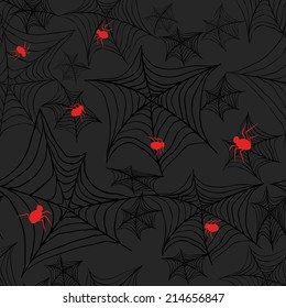 Cobweb seamless pattern. Vector halloween background. Spider's gossamer
