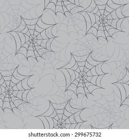 Cobweb seamless pattern. Vector halloween background.