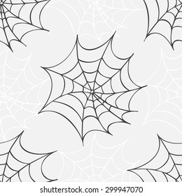 Cobweb seamless pattern. Vector halloween background.
