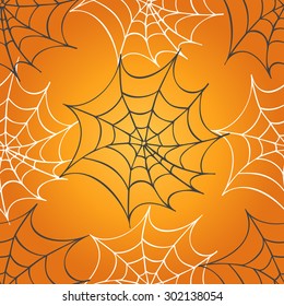 Cobweb seamless pattern. Vector Halloween background.