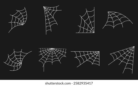 Cobweb set for Halloween design. spider web for halloween background