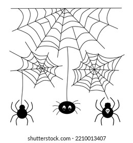 Cobweb set isolated on white background. Spider web textures, elements for Halloween party decoration. Set of different vector cobwebs for halloween and other purposes.