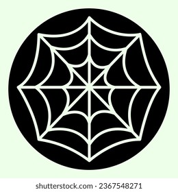 Cobweb solid icon. Spooky spider web glyph style pictogram on white background. Halloween magic sign for mobile concept and web design. Vector graphics