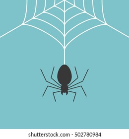 cobweb and spider, flat design vector use for halloween day