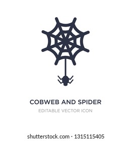 cobweb and spider icon on white background. Simple element illustration from Web concept. cobweb and spider icon symbol design.