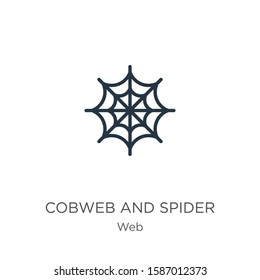 Cobweb and spider icon vector. Trendy flat cobweb and spider icon from web collection isolated on white background. Vector illustration can be used for web and mobile graphic design, logo, eps10