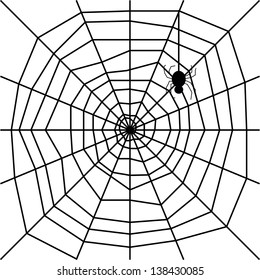 cobweb with spider  silhouette vector
