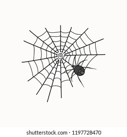 Cobweb  spider vector  illustration isolated on white background. 