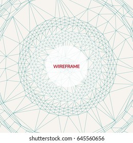 Cobweb or spider web. Network abstract background. Connection Structure. 3D technology style. Wireframe vector illustration. 