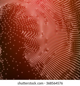 Cobweb Or Spider Web. Network background. Connection Structure. Wireframe Vector Illustration. Abstract grid or web made of dot nodes. 3D Technology Style. Social Network Illustration with Particle