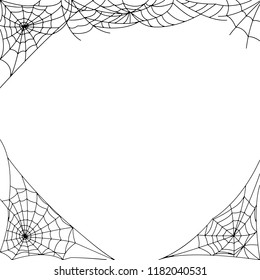 Cobweb, spider web. Poster in a dark style for Halloween party