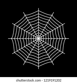 Cobweb. Spider's web. Gossamer. Black and white vector illustration.