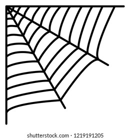 Cobweb. Spider's web. Gossamer. Black and white vector illustration.