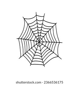 Cobweb. Spooky Halloween spider web. Vector isolated illustration. Gossamer. Spiderweb outline sign