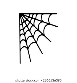 Cobweb. Spooky Halloween spider web. Vector isolated illustration. Gossamer. Spiderweb outline sign