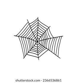 Cobweb. Spooky Halloween spider web. Vector isolated illustration. Gossamer. Spiderweb outline sign