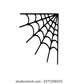 Cobweb. Spooky Halloween spider web. Vector isolated illustration. Gossamer. Spiderweb outline sign