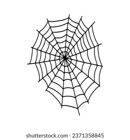 Cobweb. Spooky Halloween spider web. Vector isolated illustration. Gossamer. Spiderweb outline sign