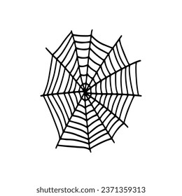 Cobweb. Spooky Halloween spider web. Vector isolated illustration. Gossamer. Spiderweb outline sign