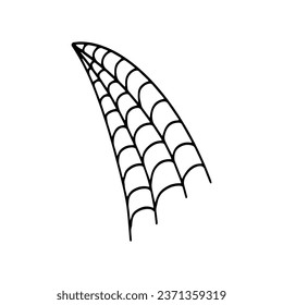 Cobweb. Spooky Halloween spider web. Vector isolated illustration. Gossamer. Spiderweb outline sign