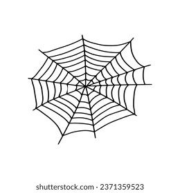 Cobweb. Spooky Halloween spider web. Vector isolated illustration. Gossamer. Spiderweb outline sign