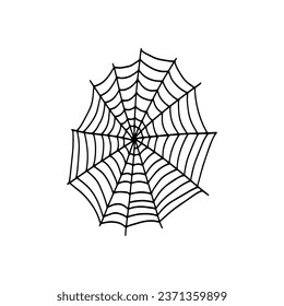 Cobweb. Spooky Halloween spider web. Vector isolated illustration. Gossamer. Spiderweb outline sign