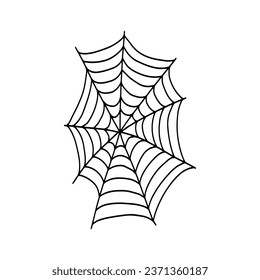 Cobweb. Spooky Halloween spider web. Vector isolated illustration. Gossamer. Spiderweb outline sign