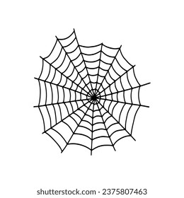 Cobweb. Spooky Halloween spider web. Vector isolated illustration. Gossamer. Spiderweb outline sign