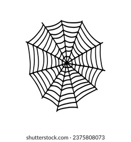 Cobweb. Spooky Halloween spider web. Vector isolated illustration. Gossamer. Spiderweb outline sign