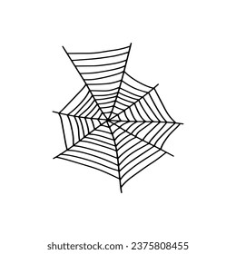 Cobweb. Spooky Halloween spider web. Vector isolated illustration. Gossamer. Spiderweb outline sign