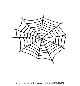 Cobweb. Spooky Halloween spider web. Vector isolated illustration. Gossamer. Spiderweb outline sign