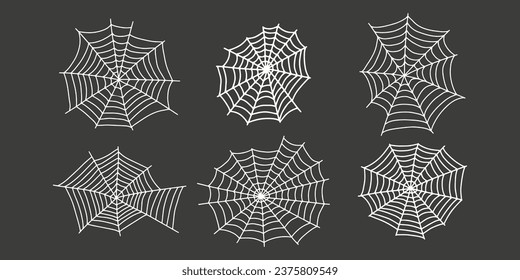 Cobweb. Spooky Halloween spider web. Vector isolated illustration. Gossamer. Spiderweb outline sign