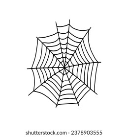 Cobweb. Spooky Halloween spider web. Vector isolated illustration. Gossamer. Spiderweb outline sign