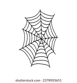 Cobweb. Spooky Halloween spider web. Vector isolated illustration. Gossamer. Spiderweb outline sign