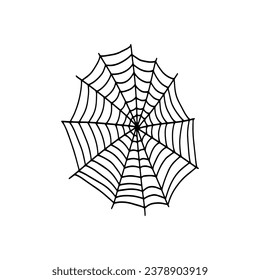 Cobweb. Spooky Halloween spider web. Vector isolated illustration. Gossamer. Spiderweb outline sign