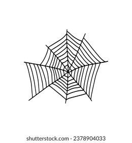 Cobweb. Espeluznante telaraña de Halloween. Ilustración aislada del vector. Gossamer. símbolo de esquema Spiderweb