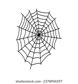 Cobweb. Spooky Halloween spider web. Vector isolated illustration. Gossamer. Spiderweb outline sign