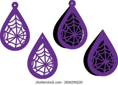 Cobweb teardrop earrings | Halloween themed earrings