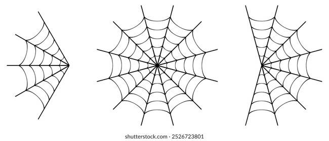 cobweb varieties isolated. vector spiderwebs