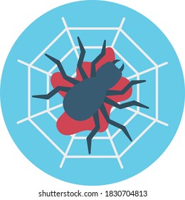 Cobweb Vector Icon Design, Halloween holiday 31 October Symbol on White background, bloody red Web and spider Concept, 