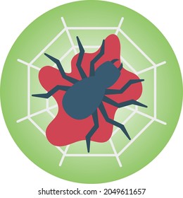 Cobweb Vector Icon Design, Halloween holiday 31 October Symbol on White background, bloody red Web and spider Concept, Popsicle Stick Spider Web Craft stock illustartion