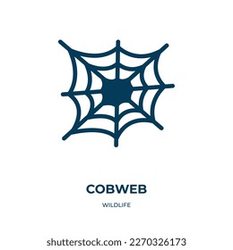 cobweb vector icon. cobweb, halloween, insect filled icons from flat wildlife concept. Isolated black glyph icon, vector illustration symbol element for web design and mobile apps