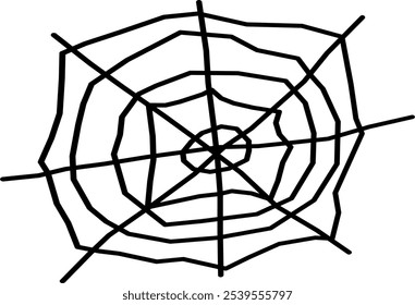 ilustração de vetor cobweb no estilo Doodle. mão de vetor desenhada com linhas pretas. Vetor simples