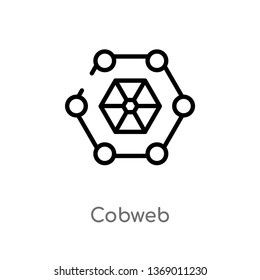 cobweb vector line icon. Simple element illustration. cobweb outline icon from infographics concept. Can be used for web and mobile