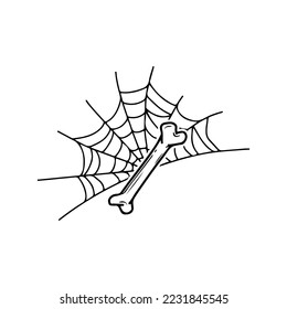 cobwebs and bones vector illustration