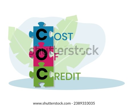 COC Cost Of Credit acronym. business concept background. vector illustration concept with keywords and icons. lettering illustration with icons for web banner, flyer, landing pag