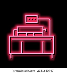 coca pressing machine neon light sign vector. coca pressing machine illustration