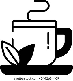 Coca Tea glyph and line vector illustration